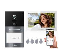 TMEZON Visiophone Connecté Filaire 2 Fils Y70,Interphone Vidéo WiFi avec Écran Tactile IP,Sonnette vidéo avec Caméra Vision Nocturne,Déverrouillage APP à Distance,Badges RFID,Detection Humaine