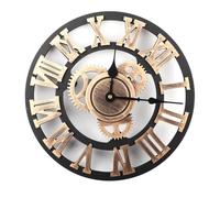 TMISHION horloge murale Vintage 3D 3D rustique à la main horloge murale vitesse en bois décor vintage pour salon / bureau / bar 30