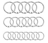 TMJFFLY Lot de 100 anneaux pour livres - 3 tailles : 20 mm, 25 mm, 32 mm - Anneaux de reliure argentés pour classeur mémo, étiquettes nominatives, album photo et porte-clés