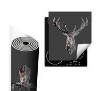 TMK ArtDeko Tapis de protection en vinyle pour cuisinière à induction 45 x 52 cm, Protège Plaque Induction Deco Cuisine Protection Pour Plan De Travail Cuisson Protégé, Gris Hirsh