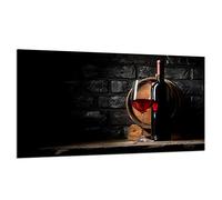 TMK Couvre-plaque en verre, 90 x 52 cm, pour plaques vitrocéramiques, à induction, protection anti-éclaboussures, planche à découper, noire, vin