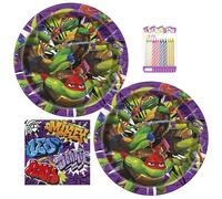 TMNT Mutant Mayhem Lot de fournitures de fête pour 16 invités