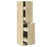 Tmriohed Armoire d'apothicaire en chêne Sonoma - 30 x 41 x 144,5 cm - Armoire à tiroirs étroite en bois avec 4 tiroirs - Meuble d'appoint haut pour salon, cuisine et bureau
