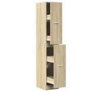 Tmriohed Armoire d'apothicaire en chêne Sonoma - 30 x 41 x 174,5 cm - Armoire de niche en bois avec 4 tiroirs - Meuble d'appoint pour cuisine, couloir et bureau