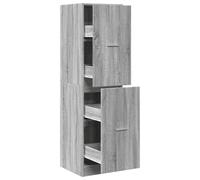 Tmriohed Armoire d'apothicaire gris sonoma - 40 x 41 x 144,5 cm - Meuble extensible en bois - Commode haute avec 4 tiroirs - Armoire d'appoint étroite pour cuisine, salon et bureau