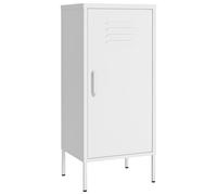 Tmriohed Armoire en acier blanc, armoire de rangement en métal avec 2 étagères réglables en hauteur, armoire de bureau étroite et armoire multifonction pour bureau, salon et couloir, 42,5 x 35 x 101,5