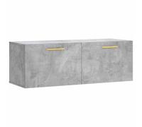 Tmriohed Armoire murale gris béton 100 x 36,5 x 35 cm - Armoire suspendue en bois pour salon, couloir et cuisine, armoire suspendue avec espace de rangement, montage nécessaire