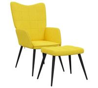 Tmriohed Fauteuil de relaxation avec tabouret, jaune moutarde, fauteuil | Fauteuil TV élégant avec repose-pieds pour salon et chambre à coucher, rembourré doux avec cadre en acier robuste.