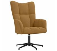Tmriohed Fauteuil de relaxation en velours marron avec structure en acier | Fauteuil rembourré en velours doux au design matelassé avec fonction pivotante à 360 degrés pour plus de style et de confort