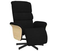 Tmriohed Fauteuil de relaxation pivotant avec fonction allongée, tissu noir | Fauteuil de repos confortable pour salon et chambre à coucher avec dossier réglable, rembourrage épais et cadre en métal.