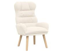 Tmriohed Fauteuil relax crème 69 x 74 x 93 cm en tissu Sherpa pour salon | Fauteuil rembourré Sherpa moelleux avec pieds en bois massif pour salon et chambre à coucher, charge jusqu'à 110 kg.
