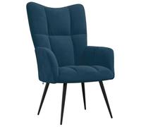 Tmriohed Fauteuil relax rembourré en velours bleu avec structure en acier | Fauteuil lounge élégant avec motif matelassé moderne pour salon et chambre à coucher, rembourrage en mousse épaisse jusqu'à
