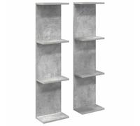 Tmriohed Lot de 2 étagères murales en bois gris béton 22 x 15 x 100 cm | Étagère flottante fine aspect béton pour salon, chambre à coucher et couloir, montage mural peu encombrant avec beaucoup