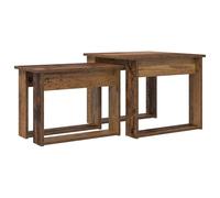 Tmriohed Lot de 2 tables basses en bois vieilli pour salon | Table basse Duo peu encombrante en bois durable pour chambre à coucher et salon avec aspect bois vieilli élégant.