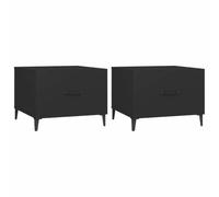 Tmriohed Lot de 2 tables basses noires 50 x 50 x 40 cm | Duo pratique pour le salon et la chambre à coucher : le design en deux parties offre un rangement flexible et un espace de