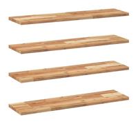 Tmriohed Lot de 4 étagères flottantes en bois d'acacia massif 80 x 20 x 2 | Étagère murale polyvalente en bois véritable pour salon, chambre à coucher ou cuisine. Le design tendance DIY crée de l'ordre