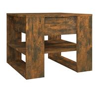 Tmriohed Table basse 55,5 x 55 x 45 cm en bois de chêne fumé | Table d'appoint compacte avec étagère supplémentaire pour votre salon, idéale pour les collations, les livres et la