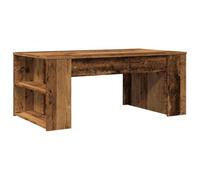 Tmriohed Table basse aspect bois vieilli 102 x 55 x 42 cm | Table d'appoint élégante pour le salon avec espace de rangement supplémentaire sous le plateau de la table et surface robuste