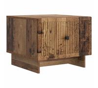 Tmriohed Table basse avec tiroir - 49 x 50 x 40 cm - Aspect bois vieilli | Table d'appoint élégante pour le salon avec espace de rangement supplémentaire, bord rayé et plateau stable.
