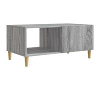 Tmriohed Table basse en bois Sonoma gris 90 x 50 x 40 cm | Table plate de salon de style vintage avec porte pivotante à 90 degrés, deux compartiments et beaucoup d'espace de rangement.