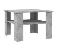 Tmriohed Table basse gris béton 60 x 60 x 42 cm en bois avec étagère | Table d'appoint compacte aspect béton avec étagère supplémentaire pour magazines et livres dans le salon.