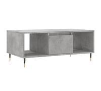 Tmriohed Table basse gris béton 90 x 50 x 36,5 cm Table basse avec tiroir | Table d'appoint pratique pour le salon avec espace de rangement supplémentaire grâce à un tiroir et deux compartiments