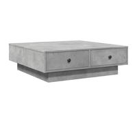 Tmriohed Table basse gris béton 90 x 90 x 28 cm en bois | Table d'appoint élégante dans le salon avec bouton en métal, grand espace de rangement et plateau robuste pour vos médias.