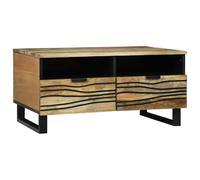 Tmriohed Table basse naturelle 80 x 54 x 40 cm Table de salon en bois | Table basse moderne pour le salon avec tiroir et compartiment de rangement supplémentaire aspect acacia.