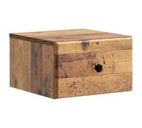 Tmriohed Table de chevet murale en bois vieilli 34,5 x 33 x 20 cm Table de | Armoire suspendue compacte en bois robuste avec tiroir et compartiment pour chambre à coucher et petits espaces.