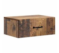 Tmriohed Table de chevet murale en bois vieilli 49 x 34,5 x 20 cm | Armoire suspendue peu encombrante avec 1 tiroir et étagère pour chambre à coucher et salon, design moderne en bois