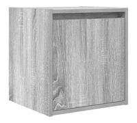 Tmriohed Table de chevet murale gris Sonoma 38 x 34 x 40 cm Console murale | Console murale peu encombrante pour la chambre à coucher avec butée de porte flexible et compartiment pour livres et