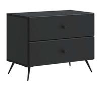 Tmriohed Table de chevet noire 62 x 34,5 x 47,5 cm Table d'appoint en bois | Commode moderne noire avec tiroirs et étagère pour chambre à coucher et salon. Rangement compact.