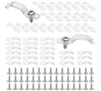 TMZELOA 100 Pièces Clip de Fixation, 10 mm Transparent Waterproof Bande LED Supports de Fixation Livré avec de Vis, Clips de Fixation pour Clips de Supports de Fixation Ruban LED