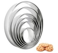 TMZELOA Emporte-pièce Rond Inox 6 Pièces - Découpoir Biscuit Gâteau Donuts, Cercle Pâtisserie Inox Différentes Tailles 5,2-15,5 cm, Moule Cuisine Pâte, Emporte-pièces Set Lavable Lave-vaisselle