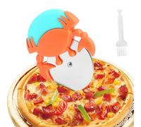 TMZELOA Roulette à Pizza Crabe Créative en Acier Inoxydable, Coupe Pizza avec Roue Stable et Brosse de Nettoyage, Couteau à Pizza Ludique pour Soirée Pizza et Idée Cadeau
