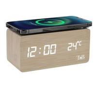 TNB JOY - Réveil LED 3 alarmes chargeur à induction - effet bois Bois G