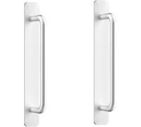 TNBCCXN Poignées d'armoires, Poignées d'armoire, paquet de 2 poignées de porte en alliage d'aluminium sans poinçonnage(Large No Perforation (Silver))