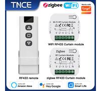TNCE Tuya module de commutateur de rideau wifi zigbee rf433mhz, disjoncteur de moteur de volet de stores enroulables, commande vocale intelligente Alexa Google Home zigbee curtain(No433