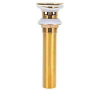 Tnfeeon Bouchon de Canalisation d'évier doré, Bonde d'évier de Salle de Bain en Laiton et en Acier Inoxydable, Conception Anti-débordement, Joint en Silicone, Diamètre Supérieur de 2,4 Pouces,