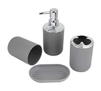 Tnfeeon Ensemble d'accessoires de Salle de Bain Gris, 4 Pièces, Organisateur d'évier avec Tasse de Rangement, Tasse de Rinçage, Plat pour Propriétaires, Appartements 'invités, Salles de Bains,