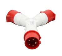 Tnfeeon Ensemble de Connecteurs de Prise de Courant Industriel PA66 en Laiton 5 Broches 16A 380 à 415V IP44 Répartiteur en Y avec Couvercle Anti-poussière Ignifuge pour Chantier de Construction