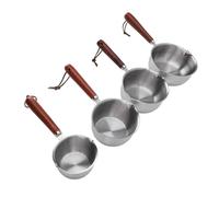 Tnfeeon Petite Marmite à Huile en Acier Inoxydable avec Poignée en Bois, Bec Verseur Profond de 24,5 X 14 Cm, Chauffage Rapide pour la Cuisine, la Cuisson, le Chauffage du Lait et une Petite