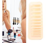 Tnfeeon Porte-Pinceaux de Maquillage, Support Organisateur Mural en Silicone Souple, Conception à 11 Trous, Idéal pour les Pinceaux de Maquillage et les Brosses à Dents (rose nu)