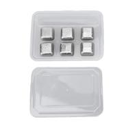 Tnfeeon Pure Ti Glaçons Pierres à Whisky Réutilisables Ensemble de 6 avec Noyaux de Glycérine Scellés Refroidisseurs de Boissons Non Diluants 1,02 X 1,02 X 0,94 Po pour Whisky Cocktails Bar Usage