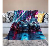 TNFHSOFT Voitures de Sport Couverture en Flanelle Imprimée en 3D pour Enfants Et Adultes Couverture en Dessin Racing Douce Et Chaude pour Lit Et Canapé 40"x50" inch
