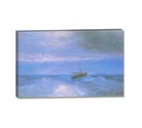 TNGHHSGA Caucase Vu De MerIvan Aivazovsky Tableau Marin sur Toile, Peinture Classique de la Mer80x128m Encadrée