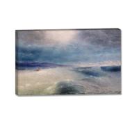 TNGHHSGA Fin De TempêTeIvan Aivazovsky Tableau Mer sur Toile, Décoration Murale Classique80x128m Encadrée