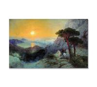 TNGHHSGA Lueur De L'AubeIvan Aivazovsky Tableau Marin sur Toile, Peinture Classique de la Mer80x128m Sans cadre