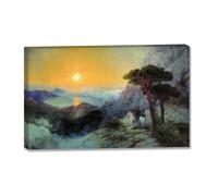 TNGHHSGA Lueur De L'AubeIvan Aivazovsky Tableau Mer sur Toile, Décoration Murale Classique80x128m Encadrée
