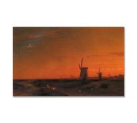 TNGHHSGA Moulin Au CréPusculeIvan Aivazovsky Tableau Marin sur Toile, Peinture Classique de la Mer80x128m Sans cadre